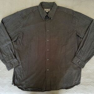 Eddie Bauer Men's Dark Navy Plaid Shirt